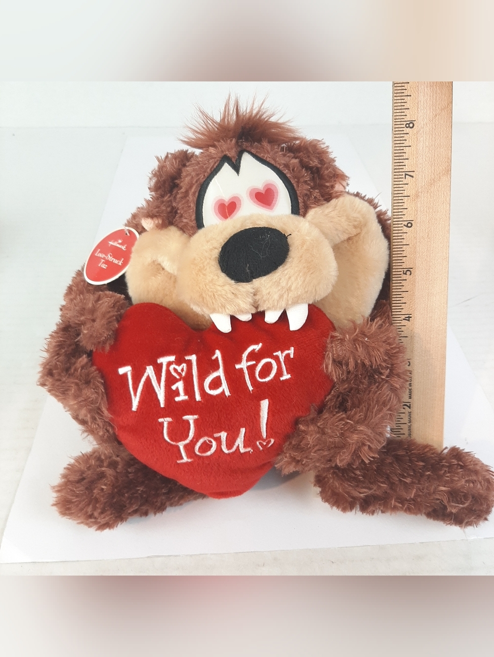🛍VTG Hallmark Taz Valentine Plush Warner Bros Looney Tunes “Wild for You” Heart - Picture 2 of 5